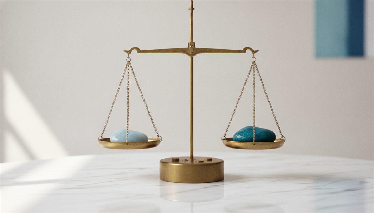 Balance en équilibre, métaphore des avantages et inconvénients d’un CRM