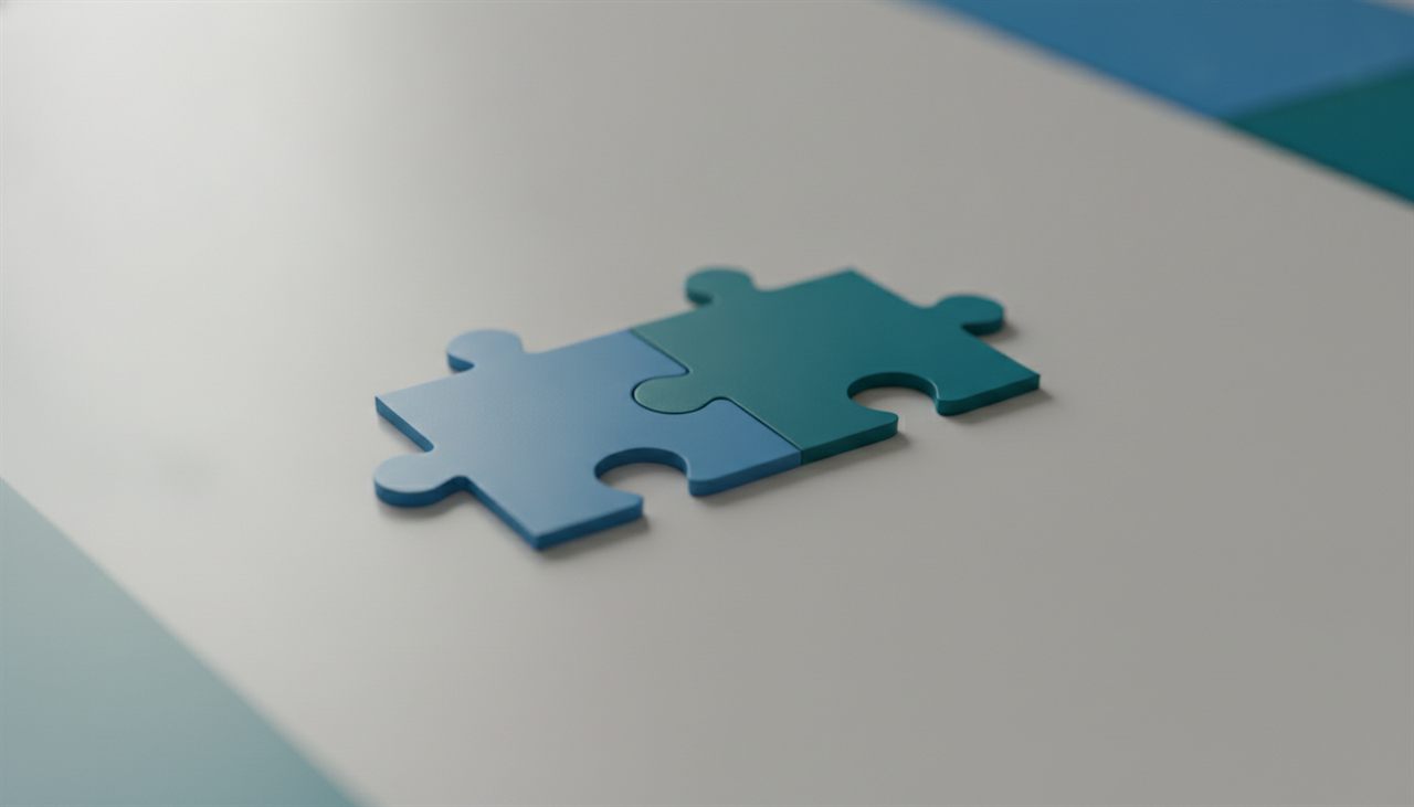 Deux pièces de puzzle qui s’emboîtent, métaphore CRM contre ERP