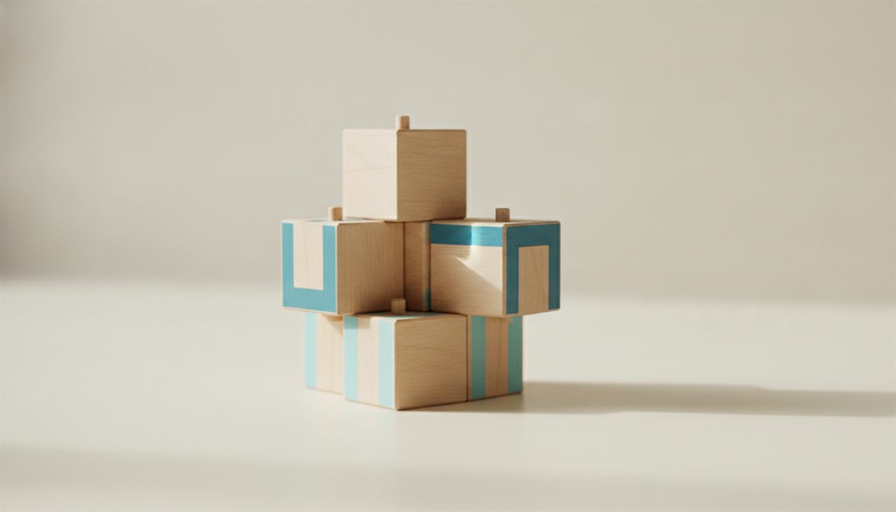Blocs de construction modulaires assemblés, métaphore des fonctionnalités d’un CRM
