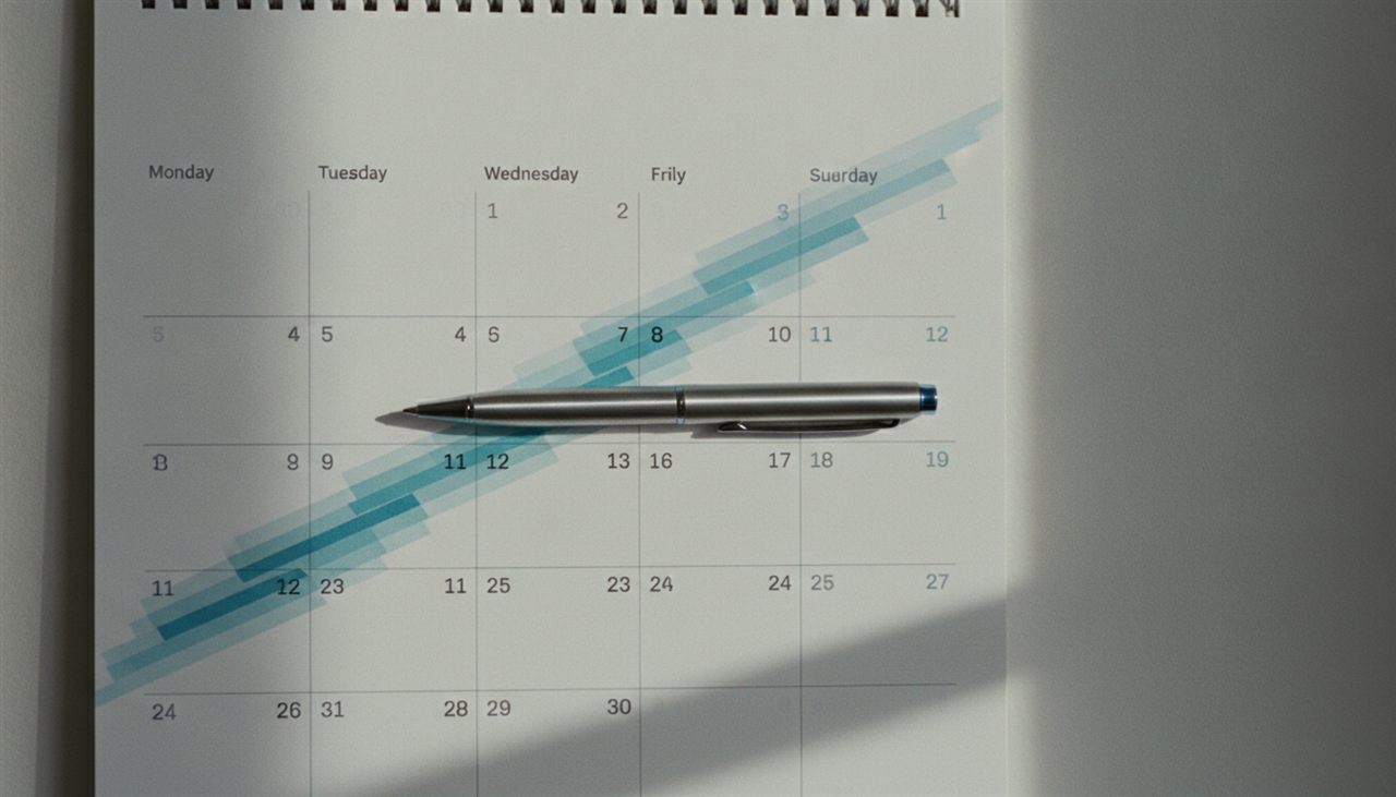 Un calendrier avec une série de jours cochés, métaphore de l'habitude quotidienne d'utilisation du CRM