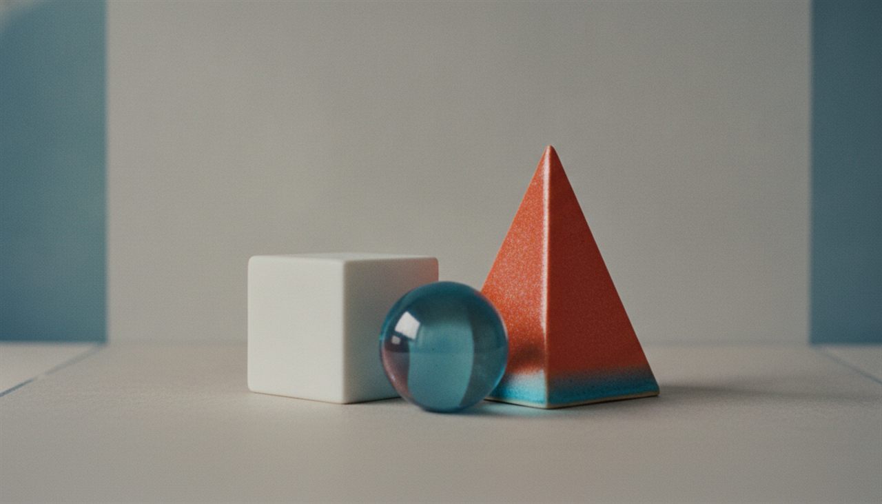 Cube, sphère et pyramide groupés, métaphore des différents types de CRM