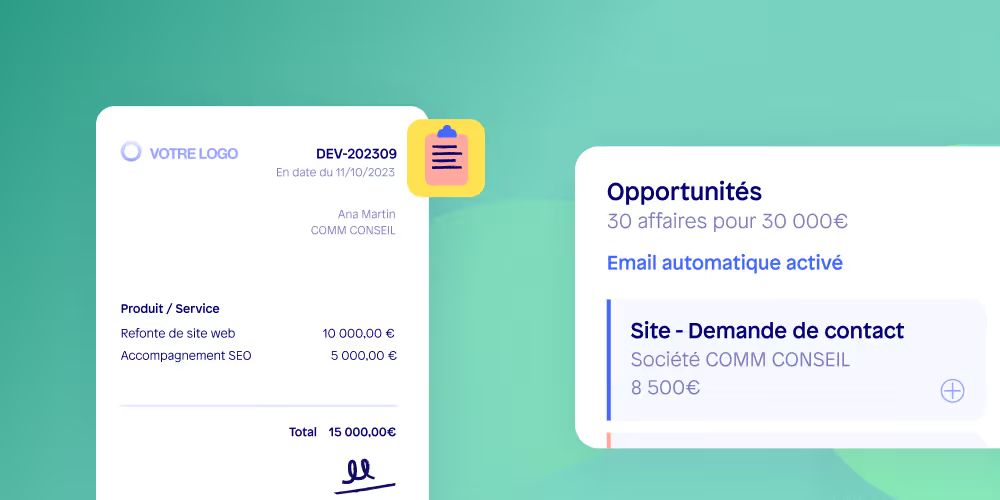 Visuel de l'offre Vente de Sellsy : un devis et le suivi des opportunités