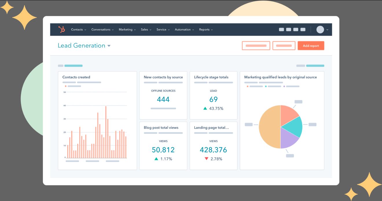 Aperçu de l'interface de HubSpot CRM